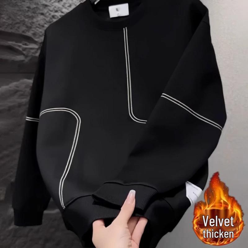 Men s Trendy Crew Neck Pullover: Versatile Simple Sweatshirt for Autumn & Winter L