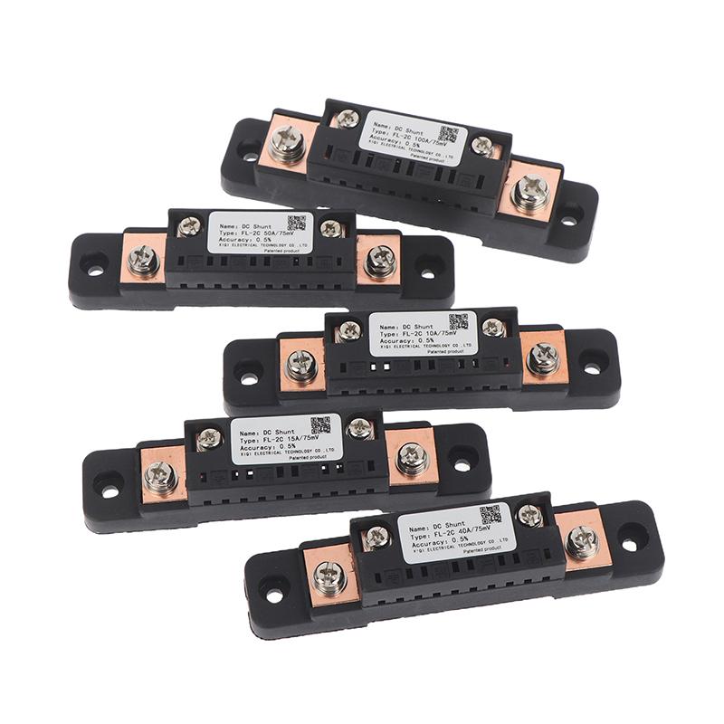 Hot Sale FL-2C Shunt 10A 15A 20A 30A 40A 50A 75A 100A 75mV DC High Accuracy With Base Ammeter Current Shunt Resistor