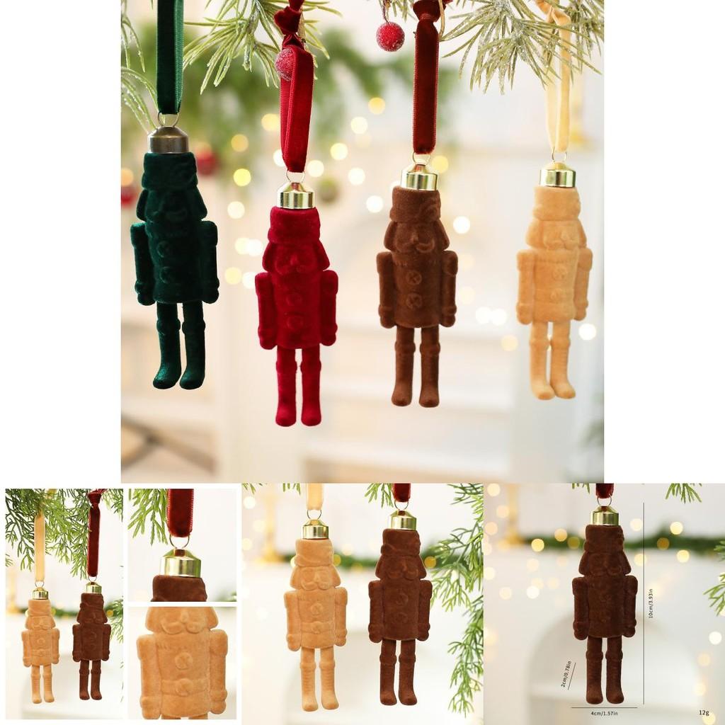 Christmas Tree Nutcracker Hanging Decor With Plush Fabric For Festive Celebration