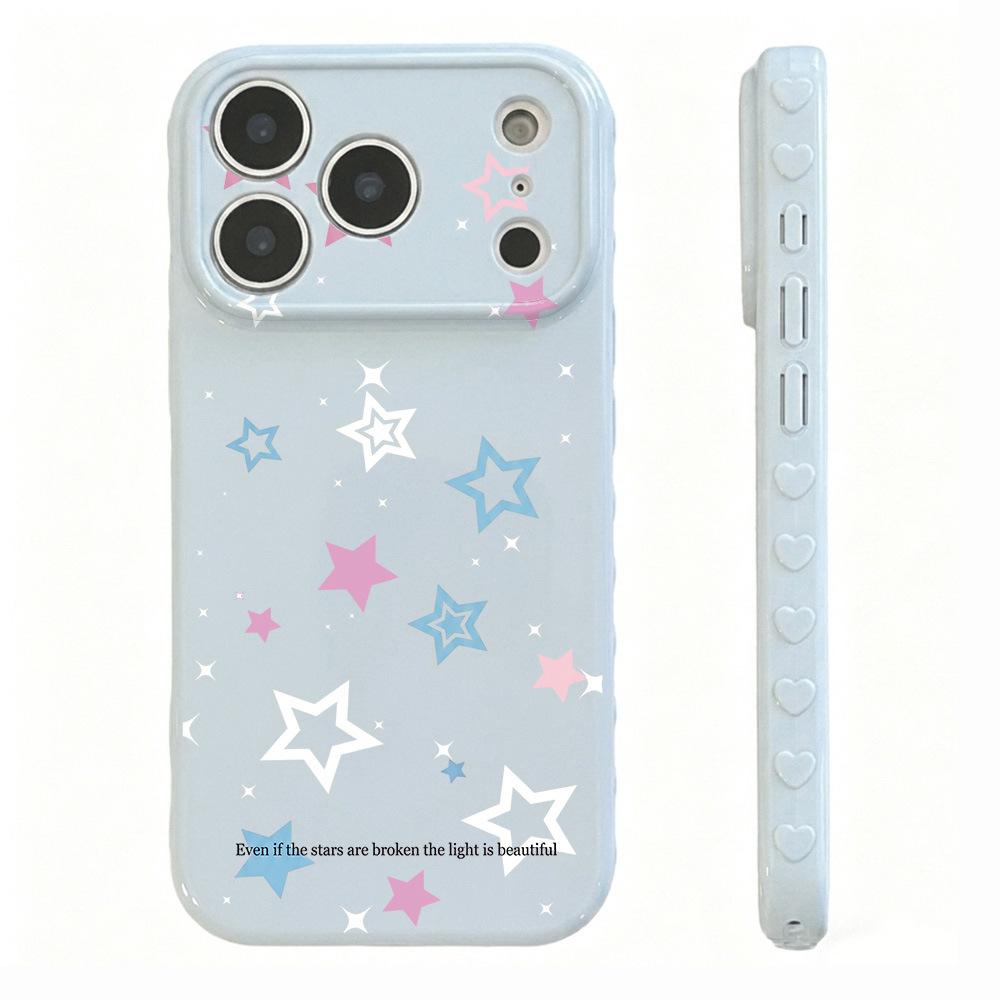 Full screen color stars are suitable for Apple 17promax mobile phone case 16pro Korean 15/14 high value 13 anti-drop