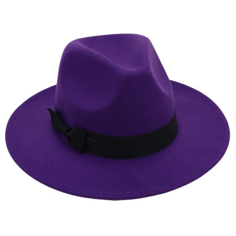 Vintage Performance Zylinder Schleife Anzug Jazzhut Herren und Damen Ausländischer Filzhut Hepburn Tweedhut