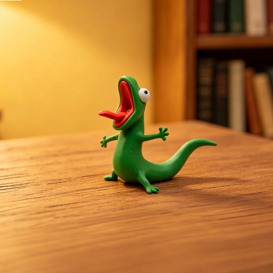 Yousheng 3D Printed Gecko Pen Holder Funny Lizard Pencil Display Stand Cute Small Animal Desk Organizer for Home Office