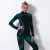 Seamless Knitted Striped Quick-drying Yoga Wear Long-sleeved Tops Sports Running Fitness Wear