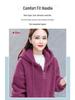 Women's Pure Color Lambskin Sweater: Velvet-Thickened, Autumn/Winter, Loose Korean Teddy Style, Hooded Jacket.