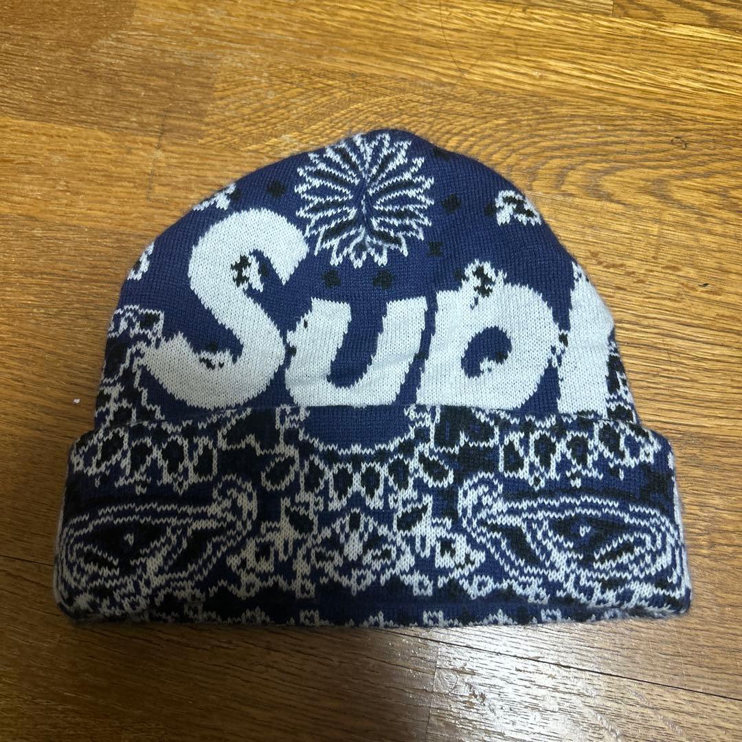 Used Supreme Bandana Beanie knit hat