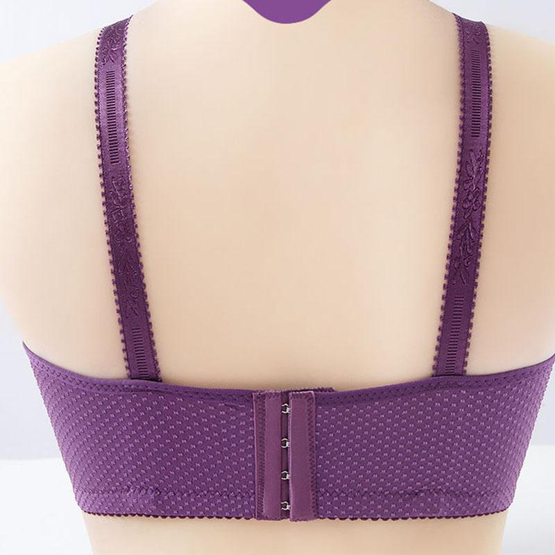 Large Size Thin Anti-sagging Breast-collecting Non-wire Non-magnetic Underwear Bra Ladies Bra Without Steel Ring Gathered