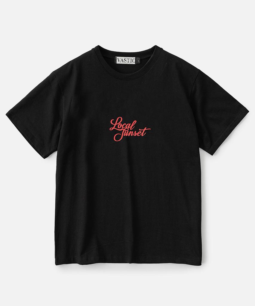 VASTIC Palm Tree Sunset T-Shirt_Black