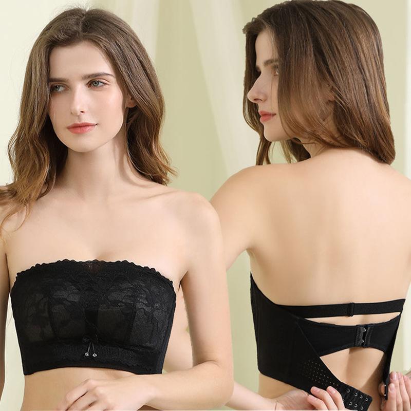 

Нижнее белье без бретелек женское большая грудь собрать нескользящий трубчатый топ тип fat mm без стального кольца ультратонкая модель 34/75B чёрный