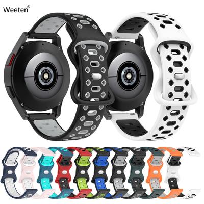 Dual Color Silicone Watch Band Strap For Samsung Galaxy Watch 6 5 3 4 40mm 44mm Wristband Strap for Active 2 Gear Sport Watch 4 S2 Classsic 42mm 46mm