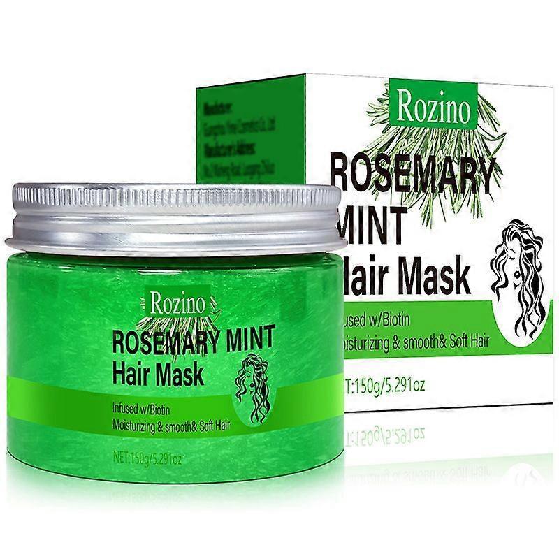 Organic Rosemary Mint Hair Mask, Infused with Biotin Scalp Treatment for Hair Growth & Thickness, Natural Strengthening Serum for Weak/Damaged Hair 15