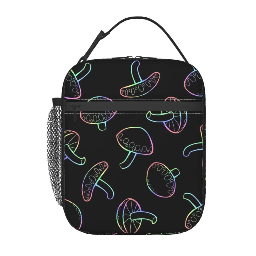 Elf Mushroom Luminescence Pattern Insulated Lunch Bag for Women Kids Leakproof Food Boxes Thermal Lunch Box Tote