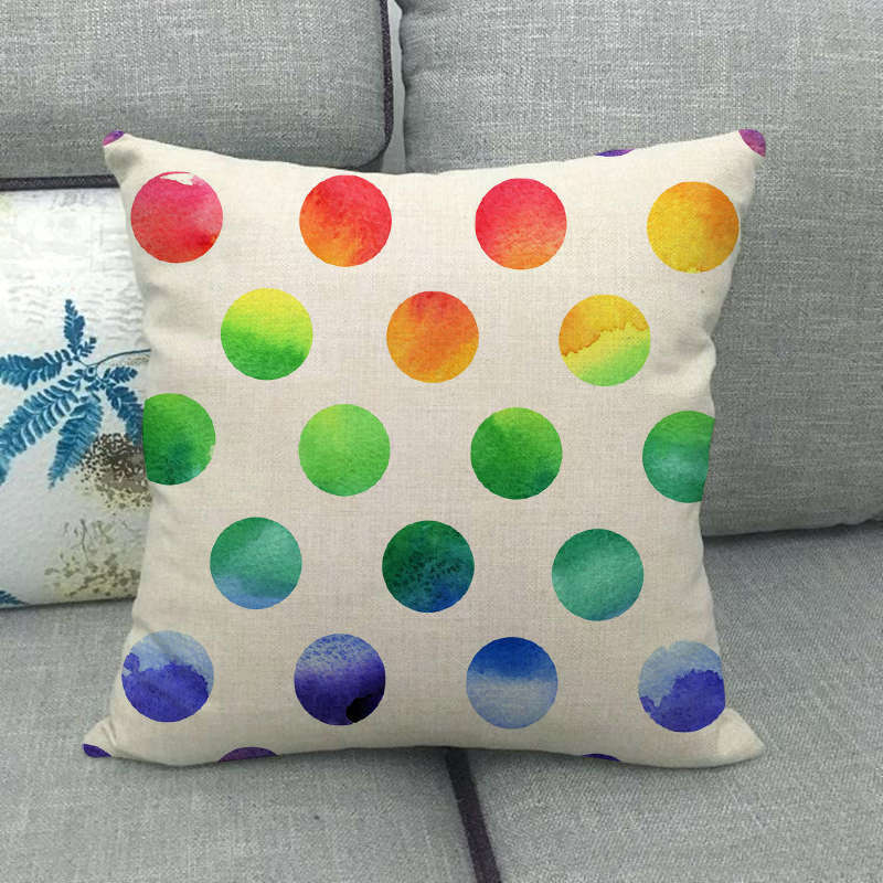 Colorful Spherical Style Collection Digital Printing Short Plush Pillow Covers For Car Sofa Office Cushion Cover Home Goods