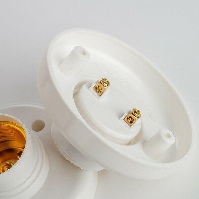 1 ks Patice se šroubovacím závitem E27 Bílo-zlatá Stropní světlo Lampa Žárovka Upevňovací základna Stojan Držák žárovky Patice lampy Pro domácnost 6A 250V