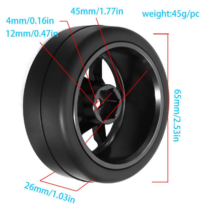 1/10 RC Drift Tires and Aluminum Wheels 4pcs 12mm Hex for Tamiya Traxxas HPI KYOSHO XV02 XV01 TT01 TT02 PTG2 A959