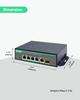 LINOVISION Industrial Gigabit BT90W PoE Switch and PoE Optional DC Power SFP DIN Rail PoE Powered Switch Support 820 Feet Long Range PoE 4-Port