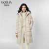 GOELIA Women's Spliced Faux Two-Piece Hooded Goose Down Jacket