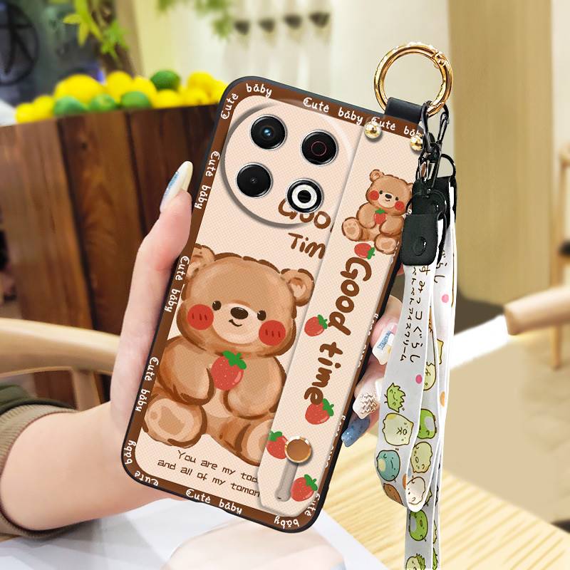 Wristband Soft Case Phone Case For Tecno Spark30 Pro 4G/KL7 Dirt-resistant Ring Cute Kickstand Waterproof Back Cover