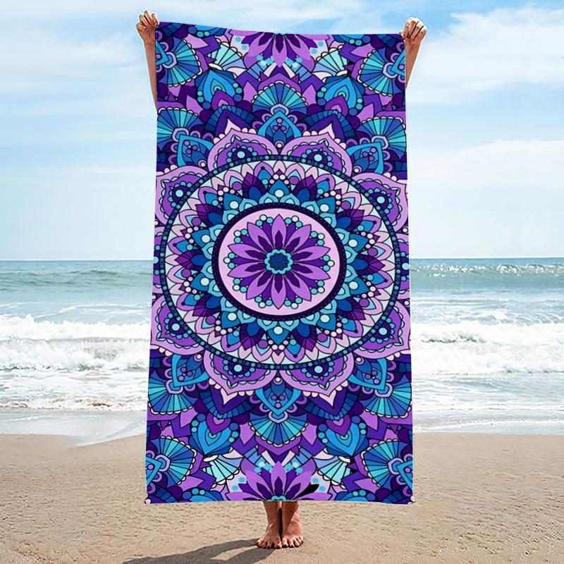 Beach Towel, Bath Towel, Microfiber Towel, Rectangular Beach Mat, Digital Printing Bath Towel, Shawl To Map