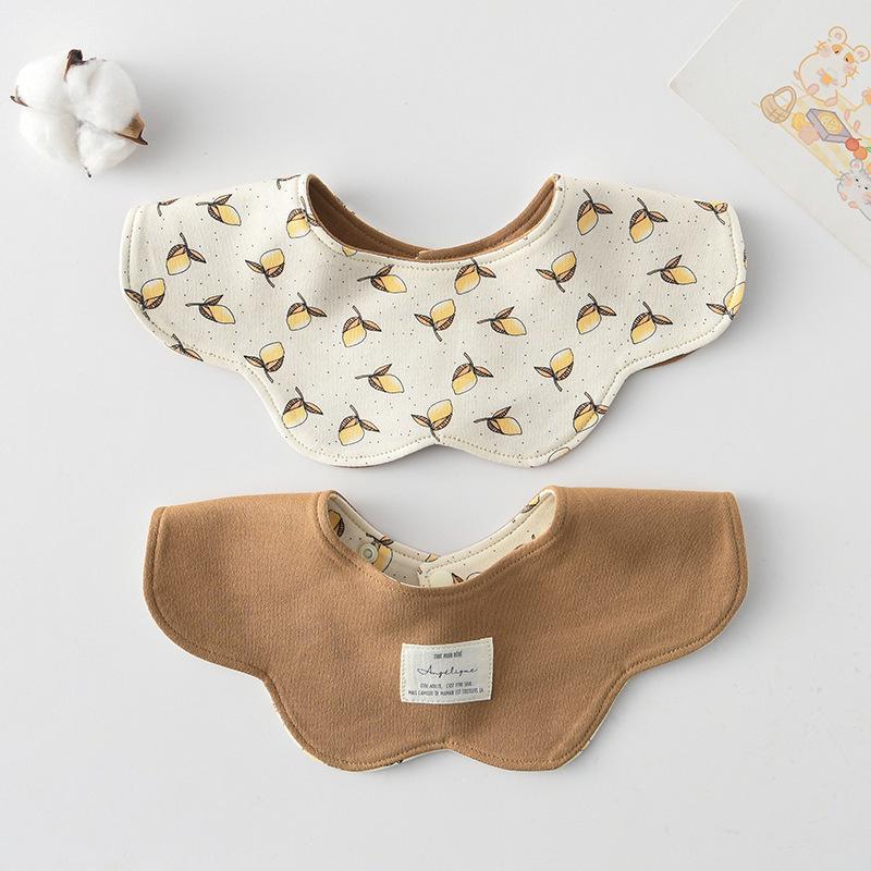 Korean Style A-Type Pure Cotton Double-Sided Baby Bib for 0-2 Years