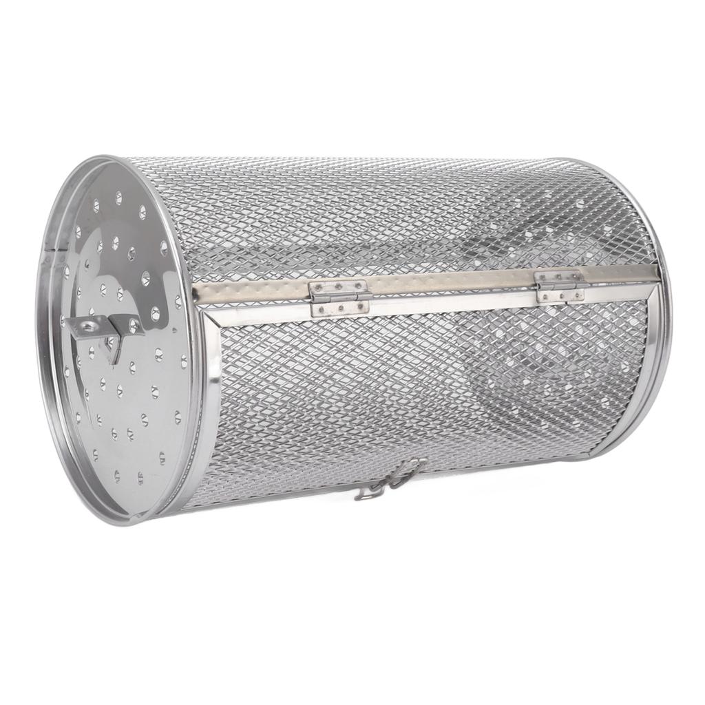 Coș de grătar rulant Oțel inoxidabil Cușcă grătar Rotund Oțel inoxidabil Grătar grătar plasă pentru Arahide