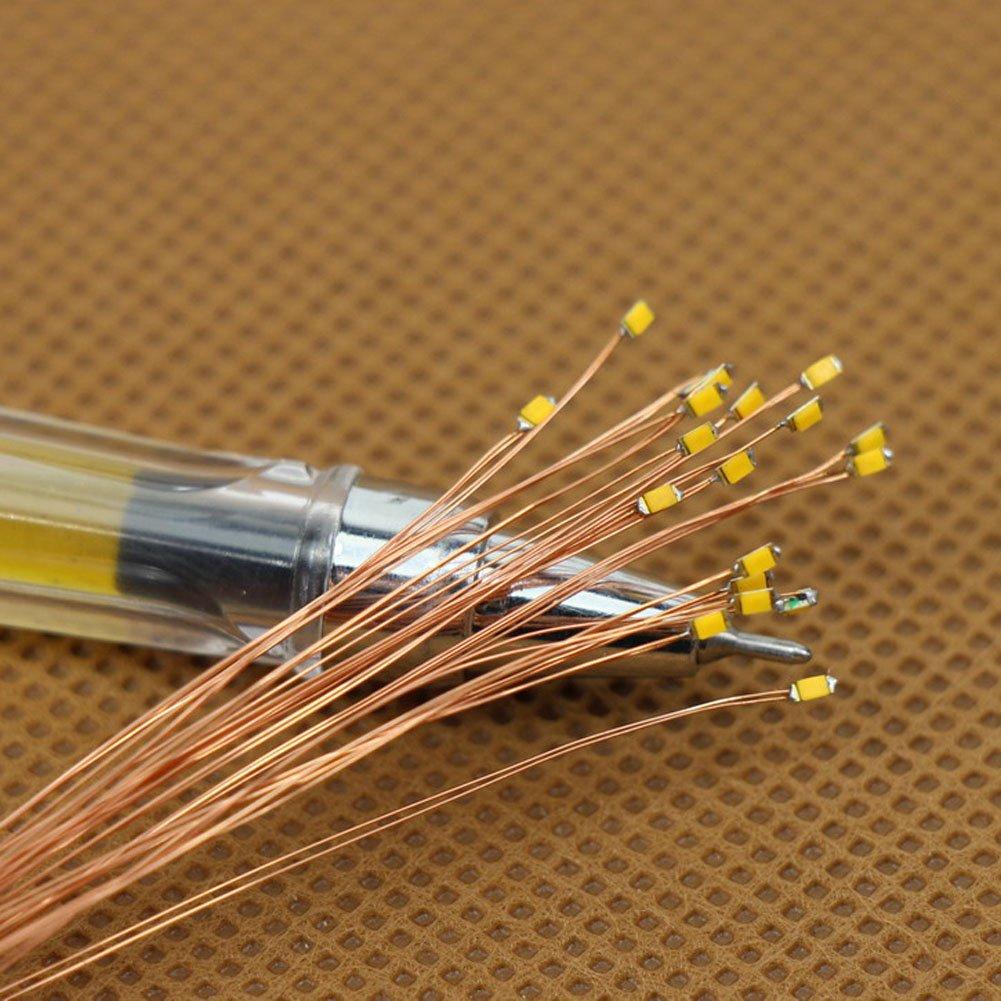 Miniatur SMD 0603 Chip mit Kupfer für Modell und Dioramen LEDs, Weiß, 20er-Pack, 0,1 mm Draht, Züge, Eisenbahnen, Gebäude,
