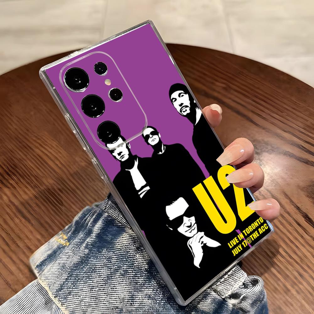 U2 Band Phone Case For Samsung S26 S25 S24 Ultra S23 Fe S22 S20 S21 Plus Plus 5G Fe Transparent Cover