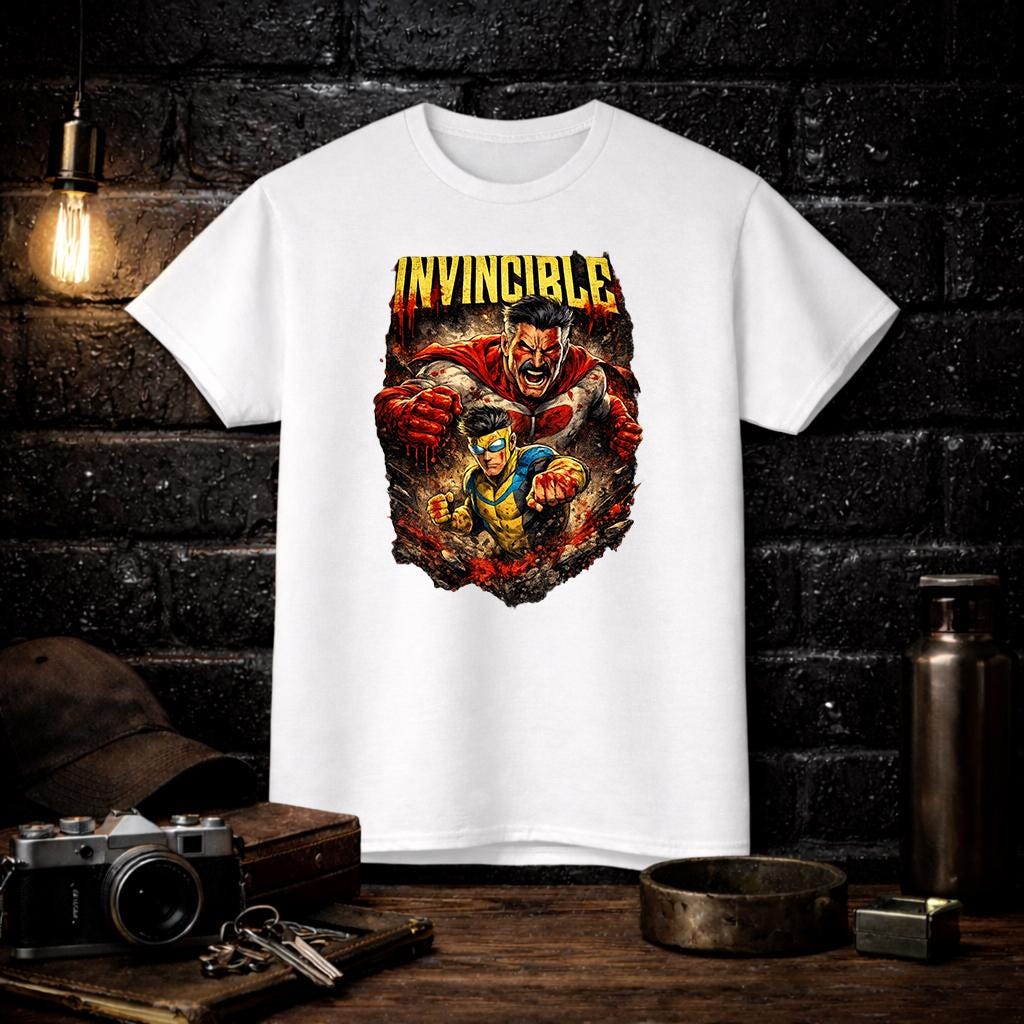 

Vintage Invincible Tshirt Classic Retro Tshirt 2026 Summer New Hotseling Unisexs Womens Fashion Y2K Cotton Oversized Tshirt S