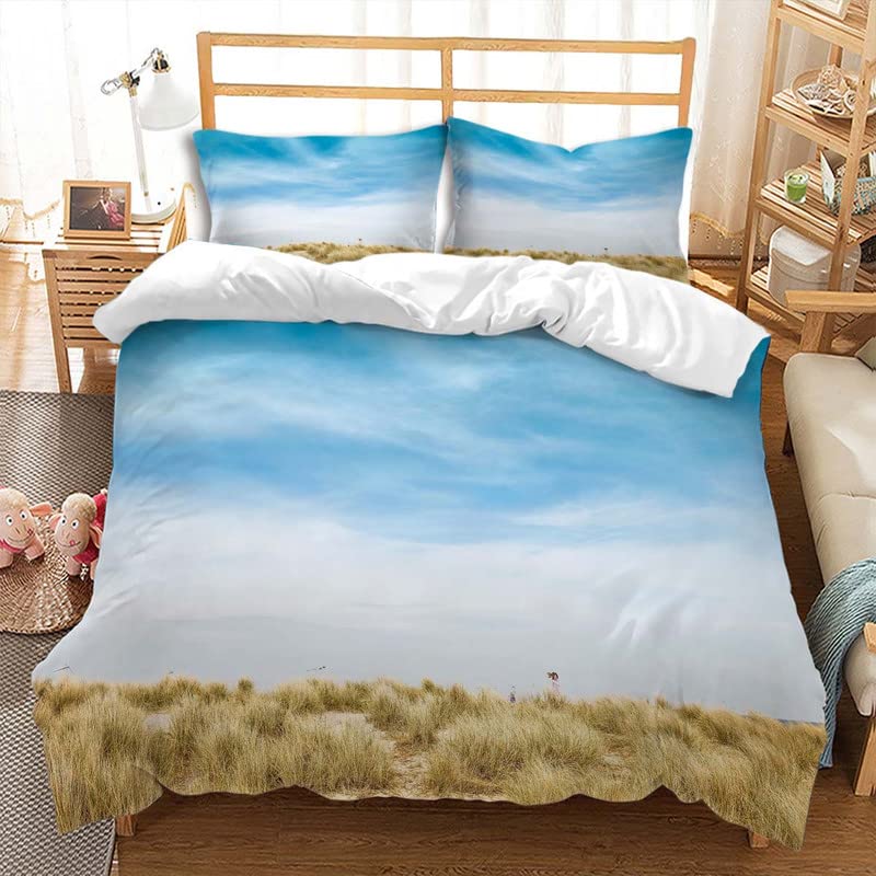 Rice Field Duvet Cover Set For Teens Queen Lightweight Down Quilt Covers Bedroom Decor 2 Pillowcases 1 Duvet Cover No Comforter