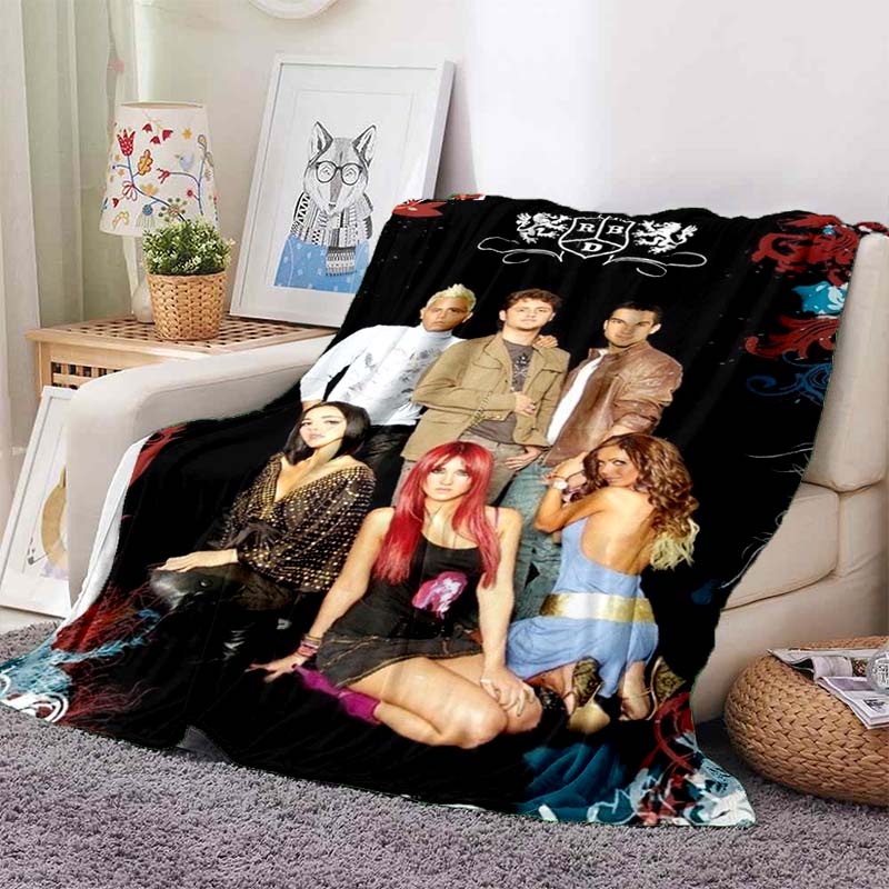 New 3D Printed Flannel Blanket Featuring R-RBD band/K-POP Style, Perfect for Home Use, Sofa Beds, or As a Birthday Gift.