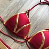 New Red Swimwear Push Up Swimsuit Women Biquini Padded Bathing Suit Gold Stamping Brazilian Bikini Set Thong Sexy Bikini