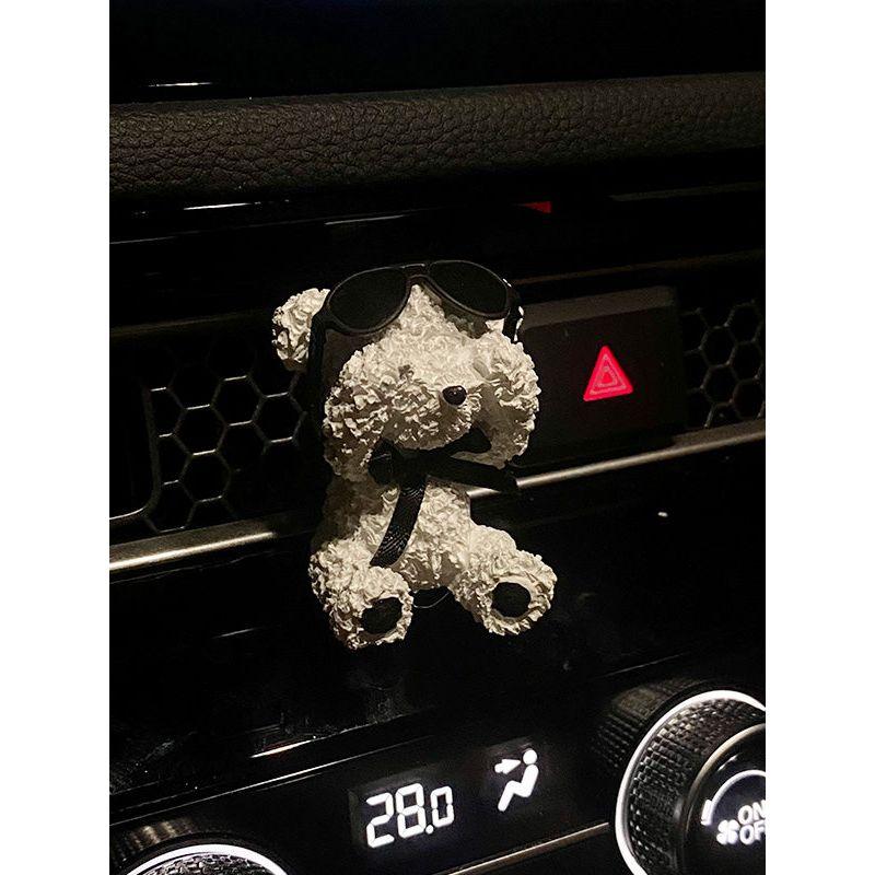 Car Air Freshener White Bear Bowknot Car Air Conditioning Vent Decoration Perfume Diffuser Stone Car Interior Accessories