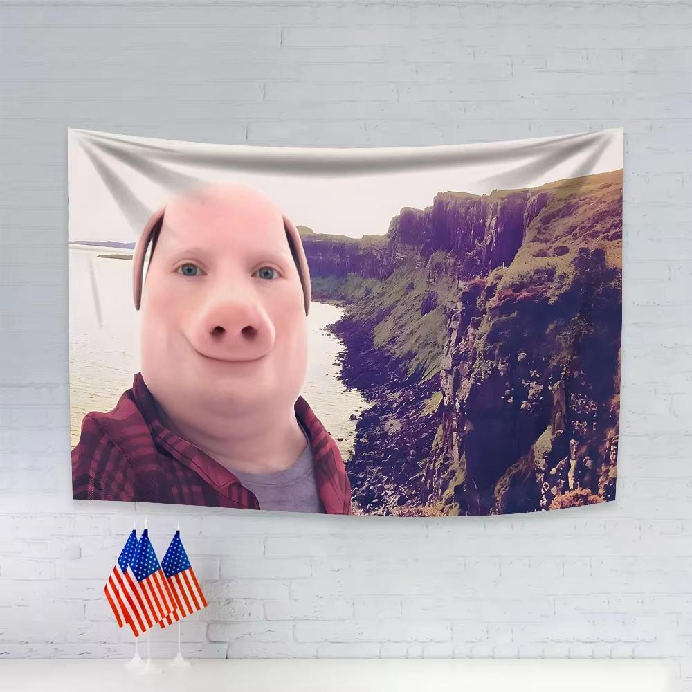 

John Porc Smiley Flag Wall Hanging Tapestry Room Decor Double Penetration for Room Decoration Bedroom Decor 74x94cm(29x37in)