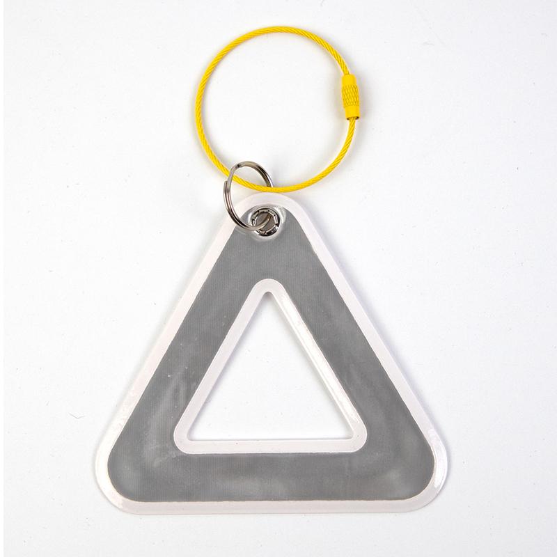 Bike Reflective Triangle Safety Warning Sign Lightweight Durable Hanging Tag with Steel Ring for Outdoor Cyclists