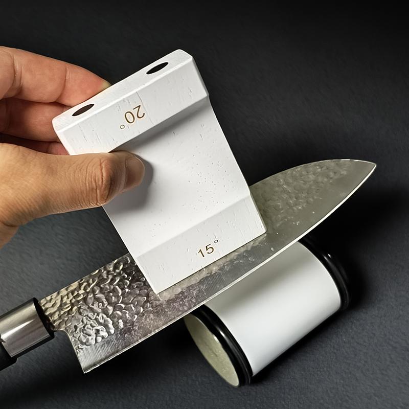 2-Angle Rolling Knife Sharpener 15/20° Roller Sharpeners Magnet Wooden Base Diamond Grinder Set Woodwork Sharpening System