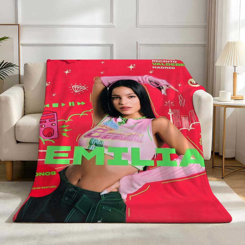 Music E-Emilia.M-Mernes Throw High-Density Short Plush Blanket Soft Skin-Friendly for Sofa Nap Air-Conditioned Room