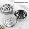 Stainless Steel Mosquito Coil Holder with Safe Ash Catcher and Lid for Outdoor Use