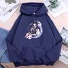 Anime Demon Slayer Kochou Shinobu With A Sword Womens Hoodie Casual Autumn Hoody Warm Fleece Tops O-neck Loose Female Sweatshirt