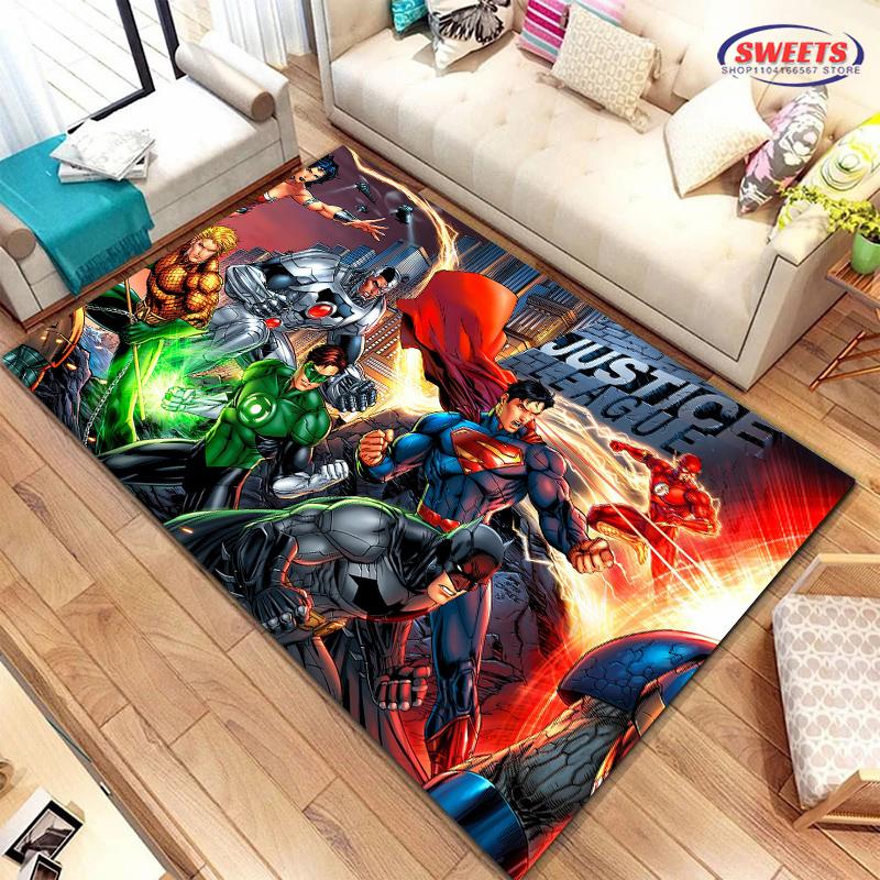NO.1 Tappeto Classico DC Superman per Soggiorno Camera da Letto Tappetino da Letto, Tappeto Comodo Antiscivolo, Stile Moderno Semplice, Tappeto Durevole Lavabile