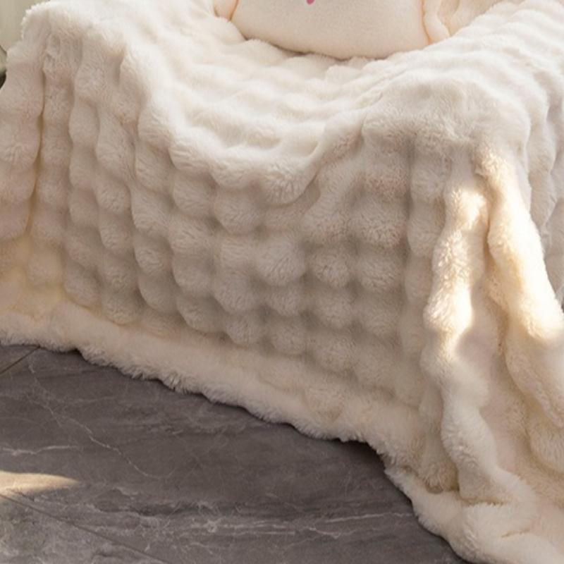 Plush sofa blanket comfortable soft bubble plush bedroom living room non-pilling non-shrinking blanket