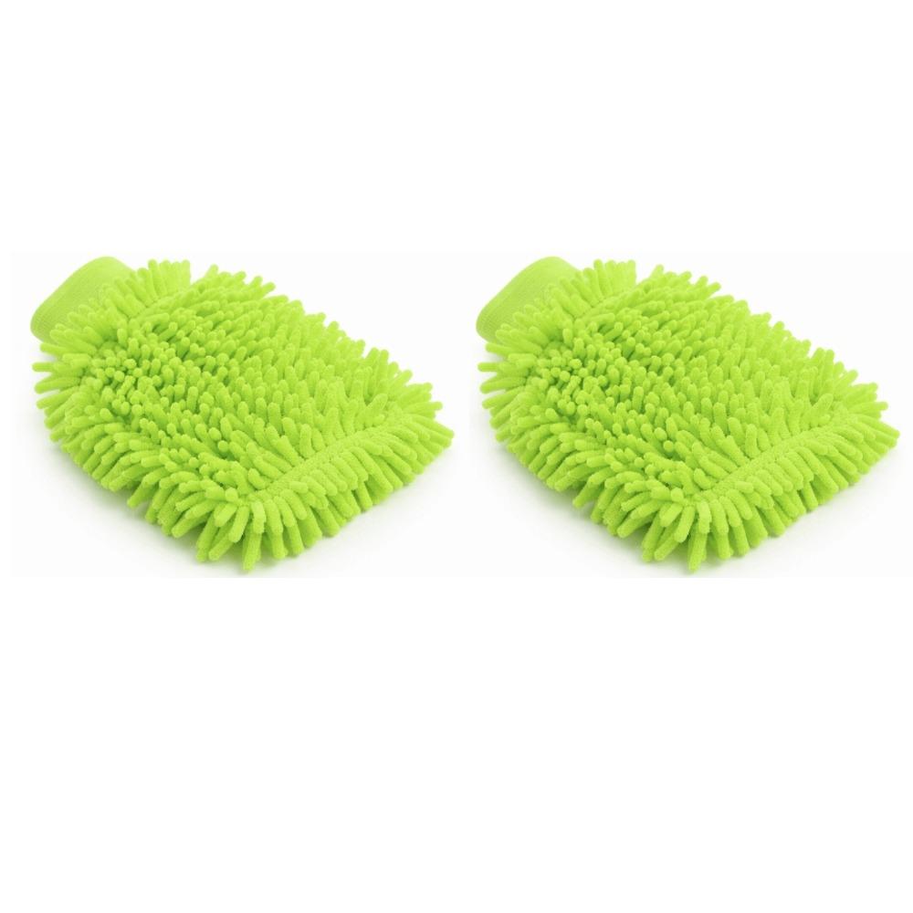 2 pieces Double-sided Car Wash Glove Elastic Washing Gloves Soft Cleaning Mitts  Auto Cleaning
