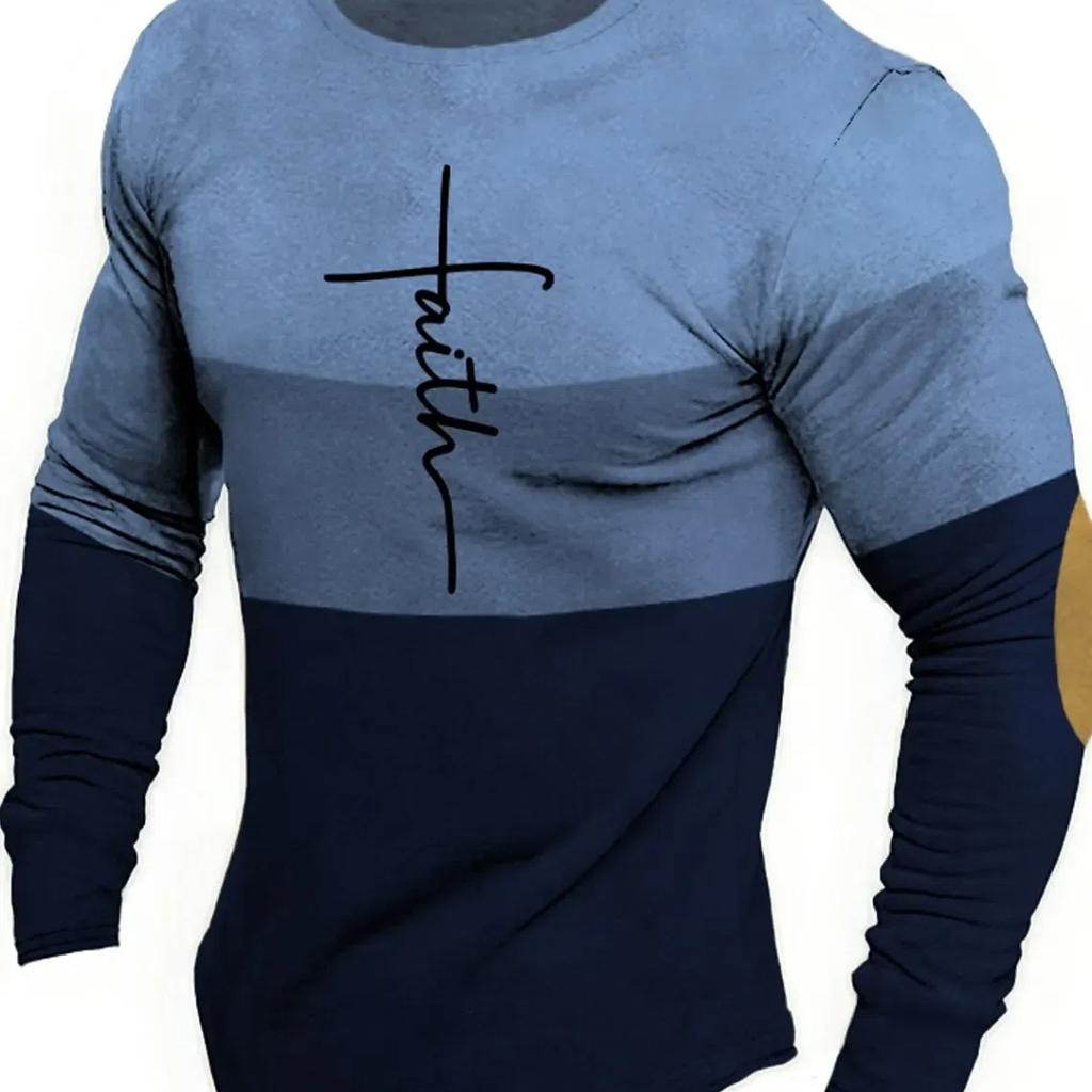 Men's Fashion Designer Casual Men's Cross Line 3D Printed T-Shirt Retro Set Simple Modern Street Run Fitness Sports Long Sleeve