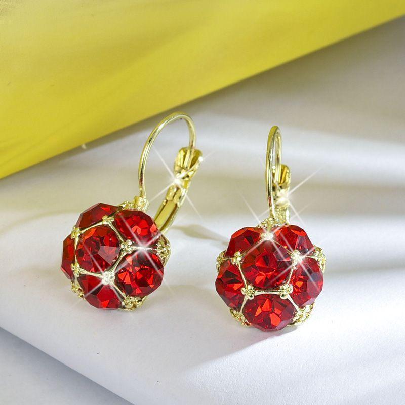 

Новые винтажные фиолетовые блестящие хрустальные геометрические серьги-подвески Женские милые модные блестящие серьги-капли Ювелирные изделия Подарки красный