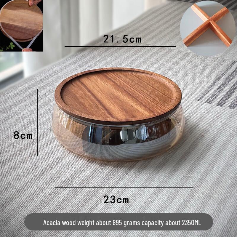 

Acacia Wood & Amber Glass Multi-Purpose Serving Dish