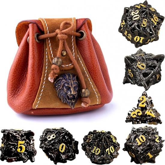 JOYLORD Полый металлический набор кубиков DND - Дизайн с головой дракона для Dungeons & Dragons - Металлический набор кубиков с уникальными числами, Незабываемые Dungeons and Dragons Black Golden