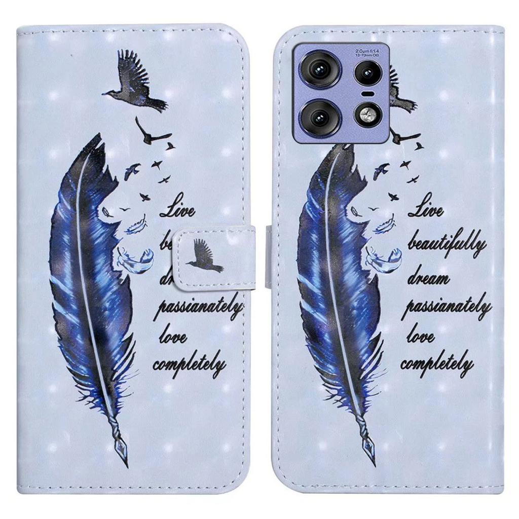 For Motorola Edge 50 Pro 5G Case 3D Creative Pattern PU Leather Stand Phone Cover