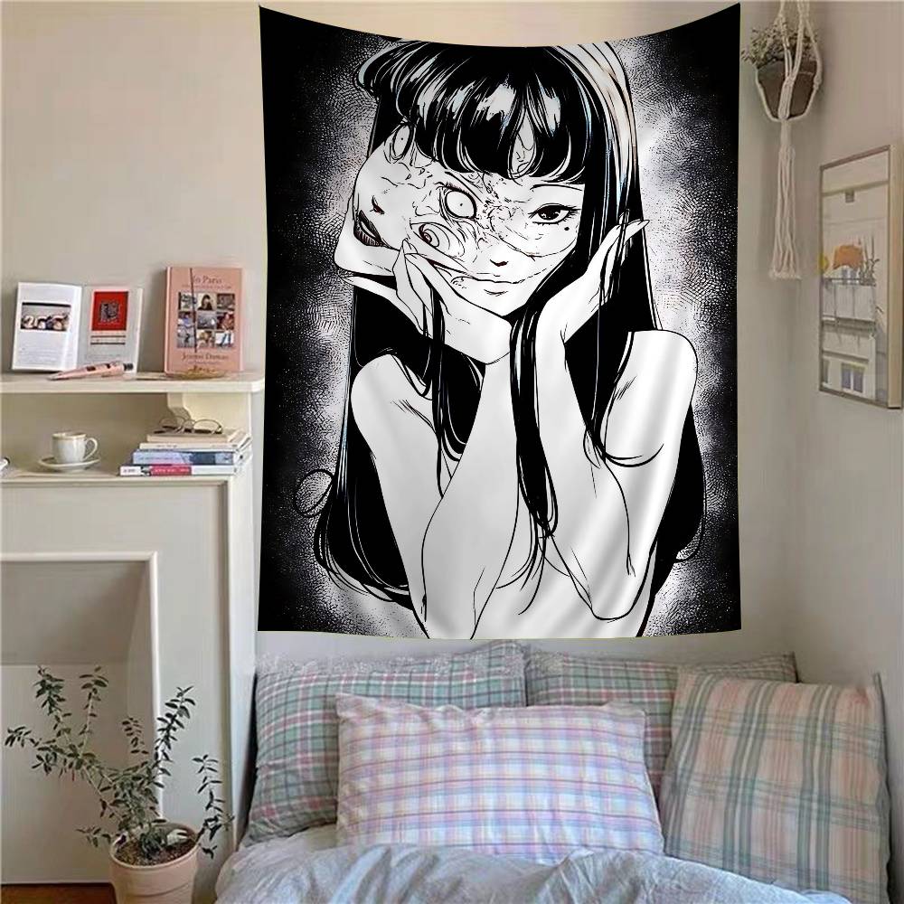 Japan Anime Junji Ito Cartoon Tapestry Art Science Fiction Room Home Decor Wall Hanging Sheets