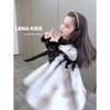 LENAKIDS Faux Cross Mink Cape Coat