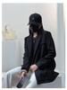 Women's Black High-End Street Style Coffee Blazer - Spring/Autumn 2025 Loose Casual Suit Top