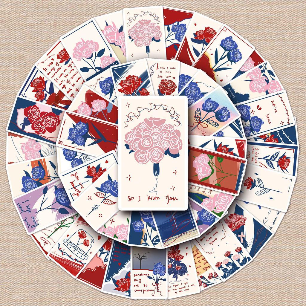 50 Sheets Flower Bookmark & DIY Art Stickers - Waterproof & Creative Designs