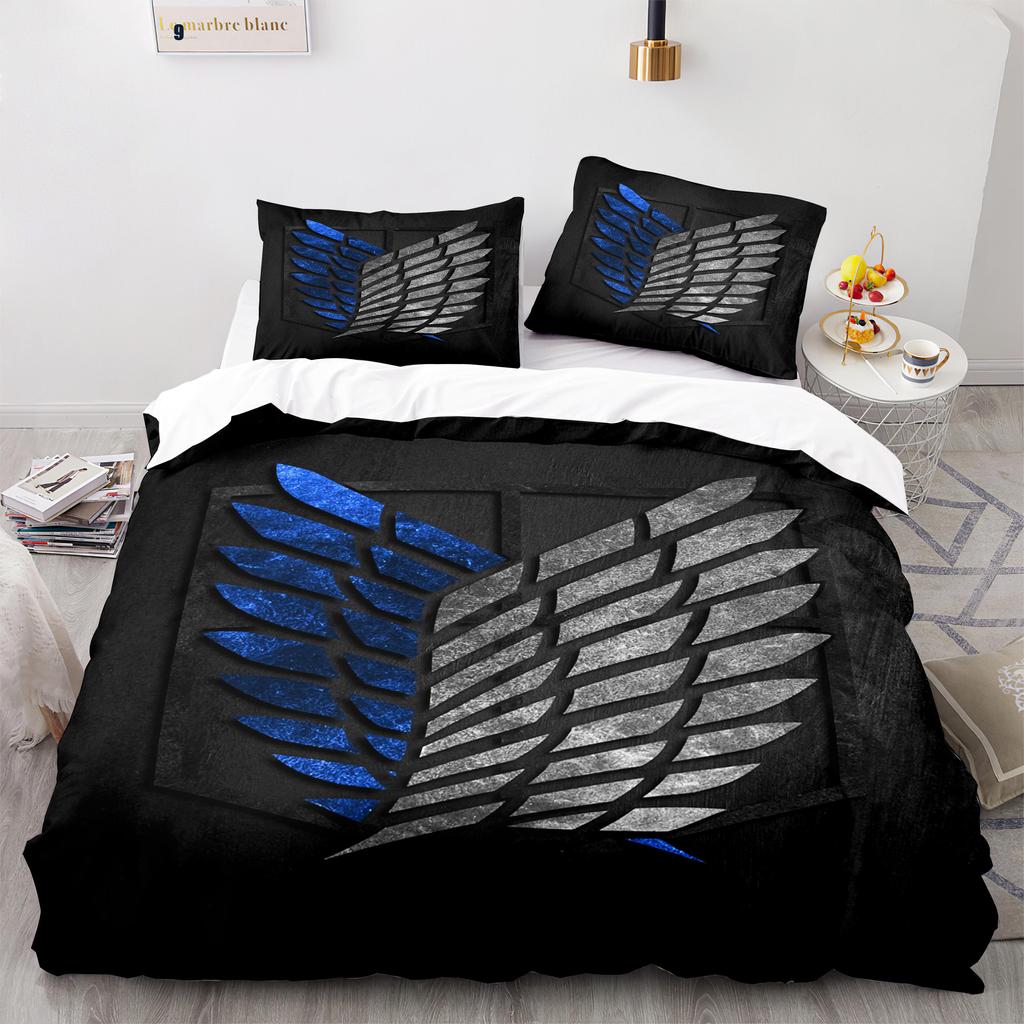 Attack On Titan Bedding Set Single Twin Full Queen King Size Attack On Titan Bed Set Aldult Kid Bedroom Duvetcover Sets 044